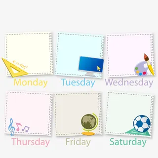 矢量周一到周六免抠