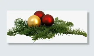 节日元素圣诞元素圣诞树叶彩球免抠