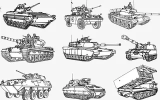 矢量手绘坦克免抠