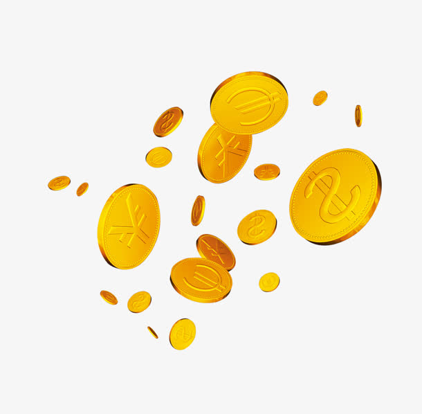 漂浮金币天猫素材免抠