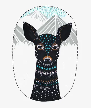 创意动物水彩梅花鹿免抠