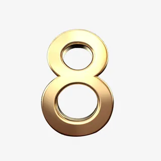 金属数字8 倒计时免抠字体元素