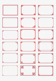 标题框文本框免抠装饰边框元素