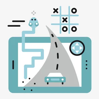 绿色平板中的汽车免抠