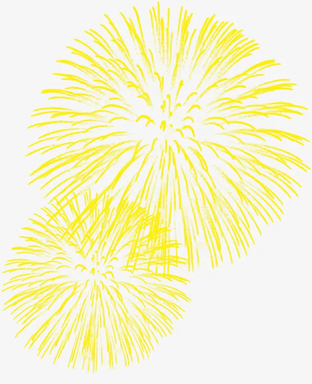 黄色活动节日燃放性烟花免抠
