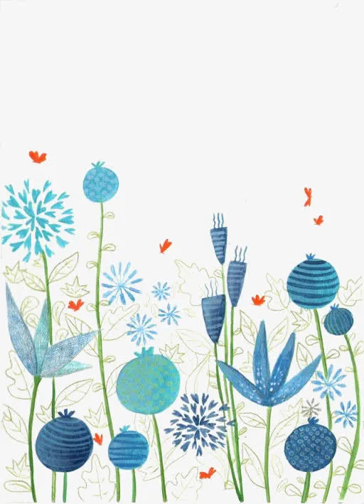 小清新植物水彩画背景