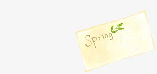 手绘水彩明信片春天免抠