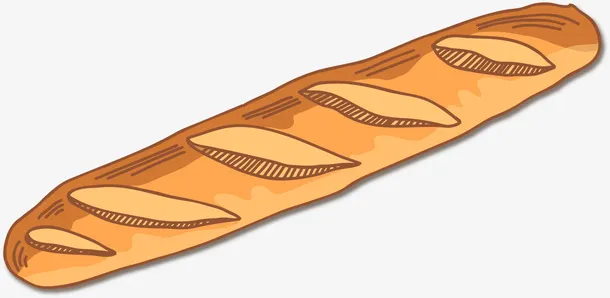 咖啡色美味法棍面包免抠