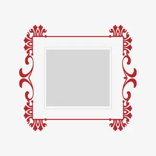 中国风红色边框免抠