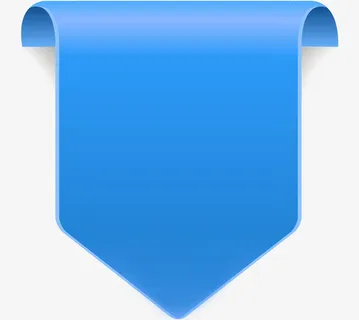 浅蓝色旗标/标签免抠标签元素