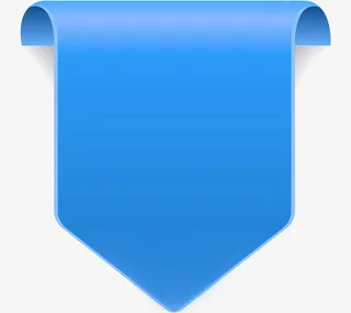 浅蓝色旗标/标签免抠标签元素