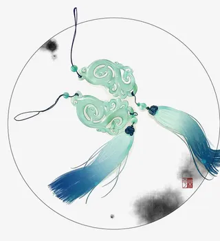 中国风玉佩免抠
