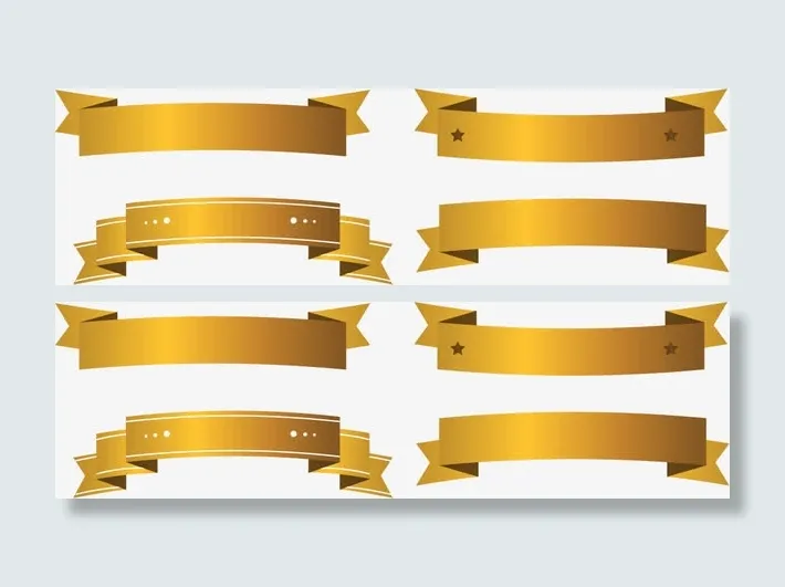 金色文字边框免抠