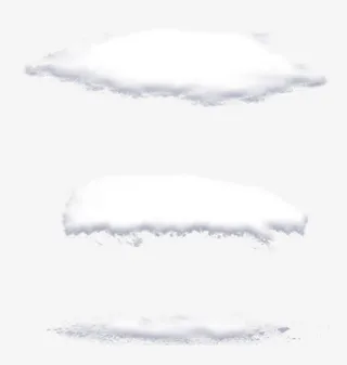 创意合成白色的云朵雪地效果免抠