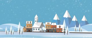 冬季蓝色卡通手绘banner高清