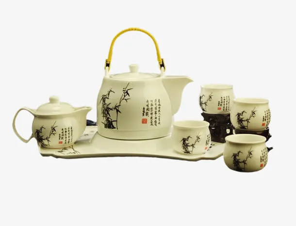 一套茶具免抠