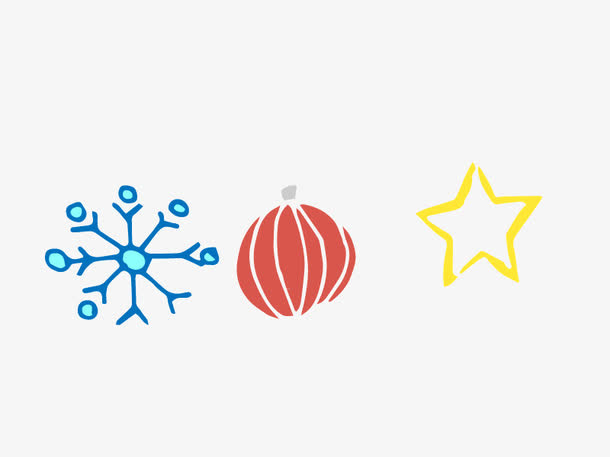 挂件雪花星星圣诞节卡通矢量素材免抠