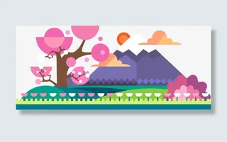 扁平化城市景色矢量素材免抠