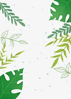 春季海报边框素材树叶免抠动植物植物元素