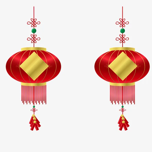 手绘新年春节灯笼设计免抠