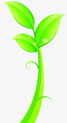 手绘春天树叶美景免抠