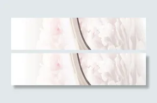 粉色鲜花标题设计免抠