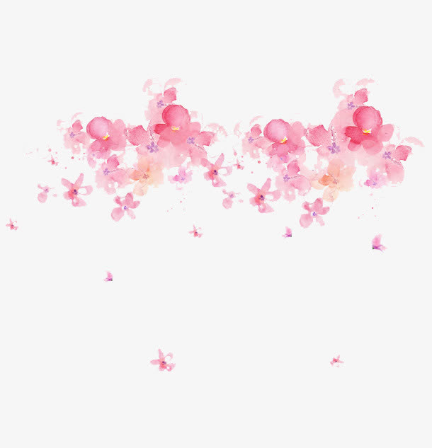 手绘花丛免抠