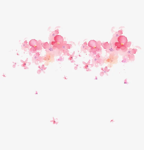 手绘花丛免抠