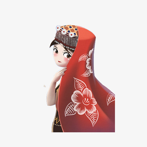 卡通新疆美女免抠