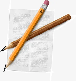 开学季学习用品黄色铅笔免抠