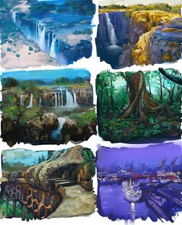季节自然景观插画免抠 季节自然景观插画免抠
