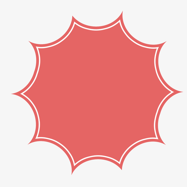 红色爆炸形卡通气泡素材免抠其他元素