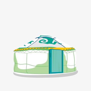 卡通手绘简约风格的蒙古帐篷素材免抠