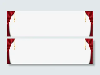 红色幕布商品展示区免抠