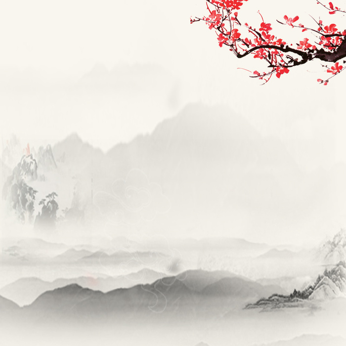 中国风水墨山水PSD分层主图高清