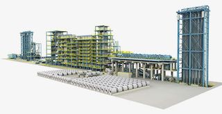 工厂生产线效果图免抠