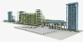 工厂生产线效果图免抠