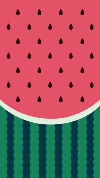 手绘卡通西瓜黑色雨滴免抠