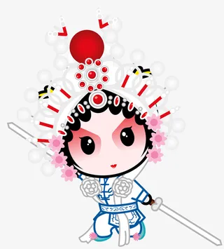 国粹京剧Q版全套PNG动漫武旦免抠
