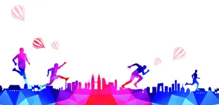 扁平化奔跑背景高清
