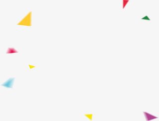 手绘彩色三角漂浮装饰免抠