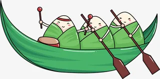 粽子划龙舟素材免抠节日端午节元素