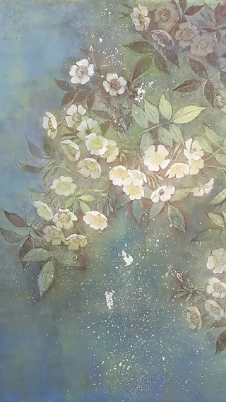 中国风绿色水墨画h5背景高清