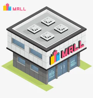 一个购物中心的模型免抠