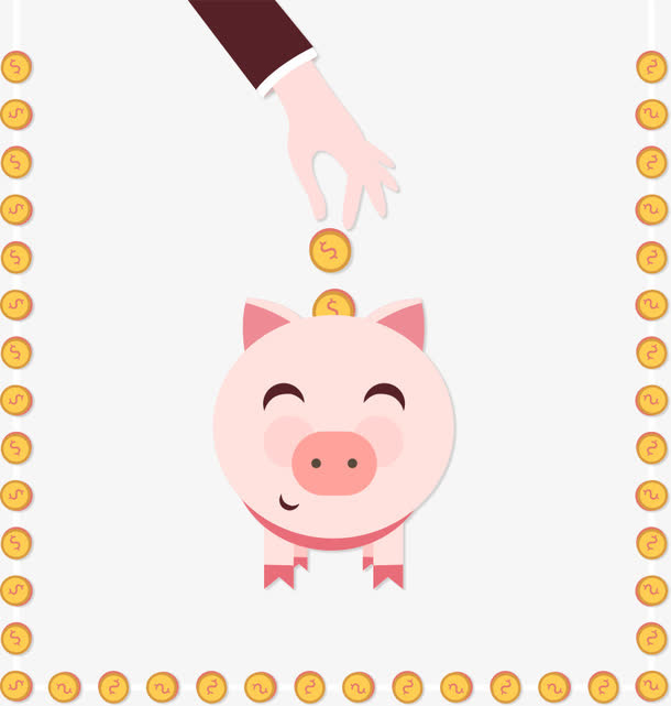 矢量存钱猪免抠