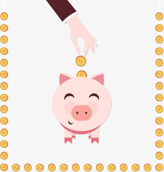 矢量存钱猪免抠