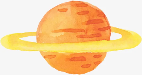 卡通简约彩色星球卫星插画装饰设免抠