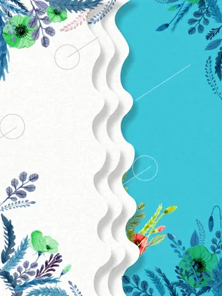 矢量简约花卉夏季促销海报背景高清