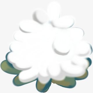 绿色大树冬季雪花免抠