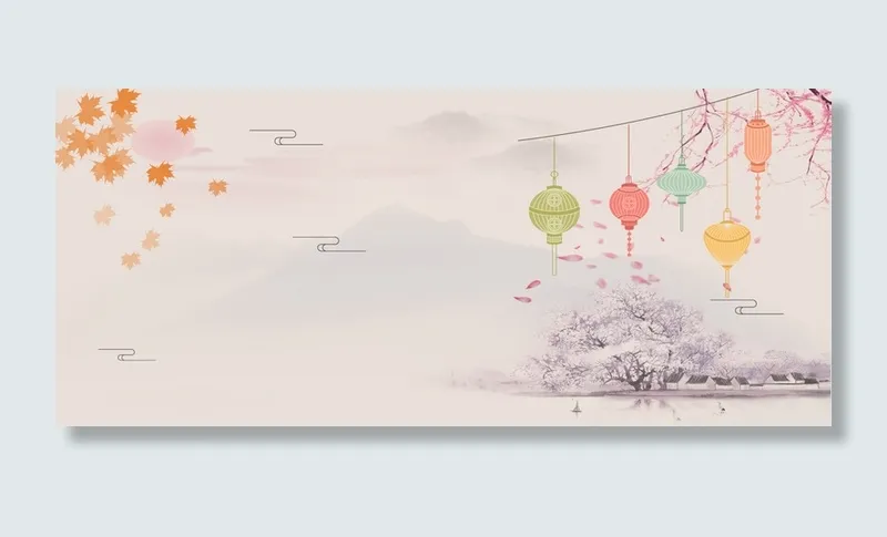 中秋节清新中国风简约背景高清